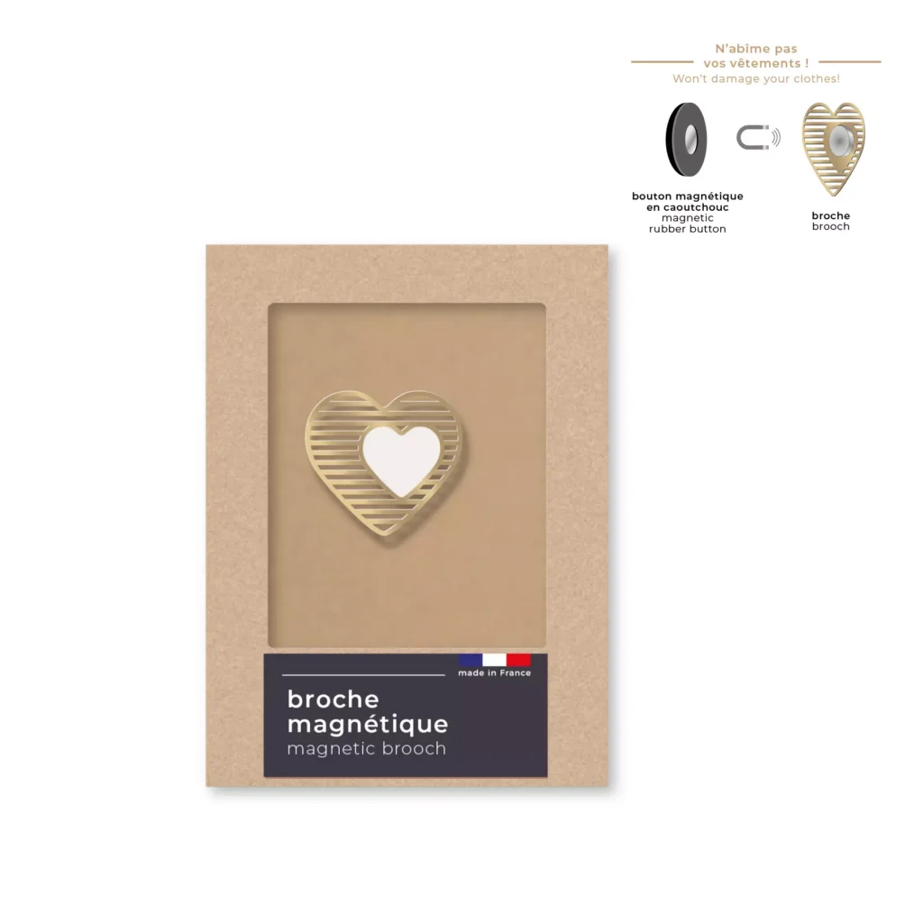 Tout Simplement - Broche magnétique - coeur blanc