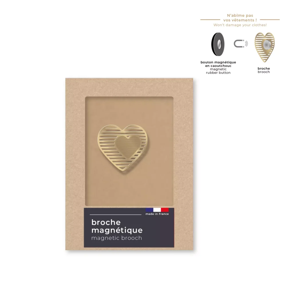 Tout Simplement - Broche magnétique - coeur doré