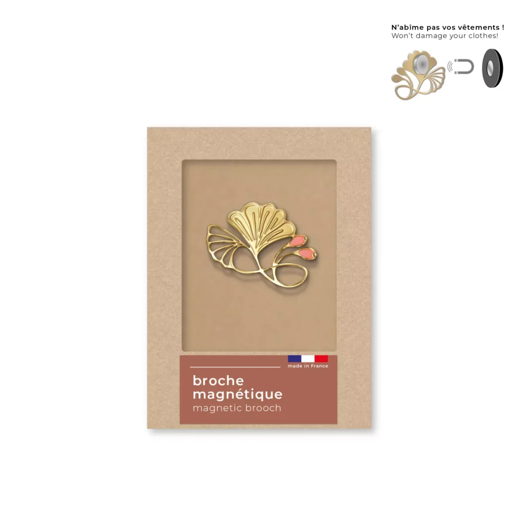 Tout Simplement - Broche magnétique art nouveau - corail