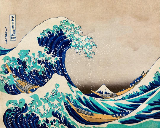 Figured'Art - Peinture par numéros toile roulée 40x50 - la vague Kanagawa