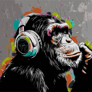 Figured'Art - Peinture par numéros sur châssis 40x50 - singe funky