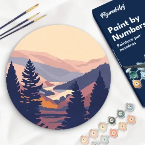 Figured'Art - Peinture par numéros sur disque bois - vallée d'automne