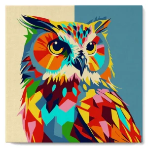 Figured'Art - Peinture par numéros sur châssis 20x20 - hibou