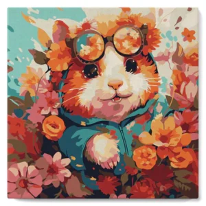 Figured'Art - Peinture par numéros sur châssis 20x20 - Hamster