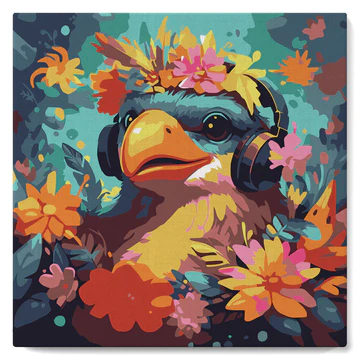 Figured'Art - Peinture par numéros sur châssis 20x20 - oiseau