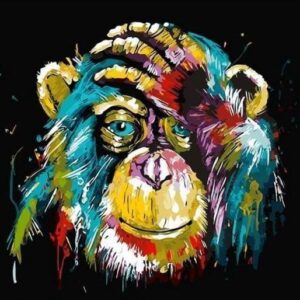 Figured'Art - Peinture par numéros sur châssis 40x50 - babouin