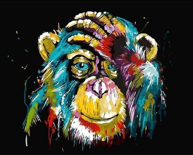 Figured'Art - Peinture par numéros sur châssis 40x50 - babouin