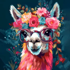 Figured'Art - Peinture par numéros sur châssis 20x20 - lama