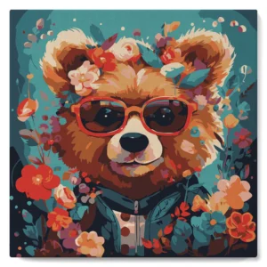 Figured'Art - Peinture par numéros sur châssis 20x20 - ourson