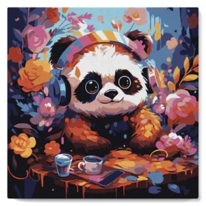 Figured'Art - Peinture par numéros sur châssis 20x20 - panda