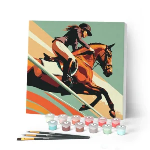 Figured'Art - Peinture par numéros sur châssis 20x20 - équitation