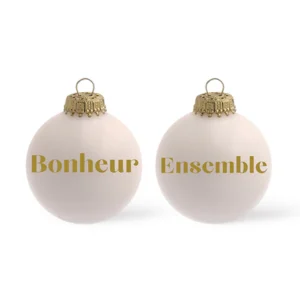 Baubels - Boule de Noël "bonheur ensemble" rose poudré