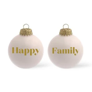 Baubels - Boule de Noël "happy family" rose poudré