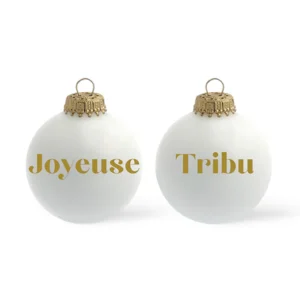 Baubels - Boule de Noël "joyeuse tribu" blanc