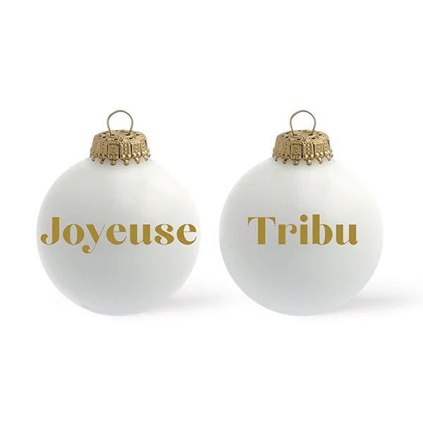 Baubels - Boule de Noël "joyeuse tribu" blanc