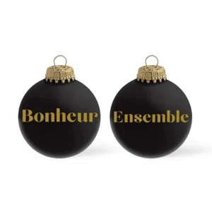 Baubels - Boule de Noël "bonheur ensemble" noir mat
