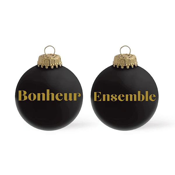 Baubels - Boule de Noël "bonheur ensemble" noir mat