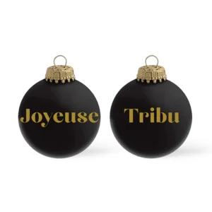 Baubels - Boule de Noël "joyeuse tribu" noir mat