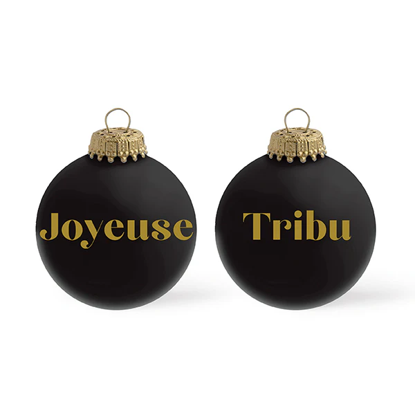 Baubels - Boule de Noël "joyeuse tribu" noir mat