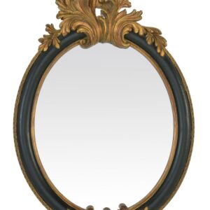 EMDE - miroir ovale noir et doré