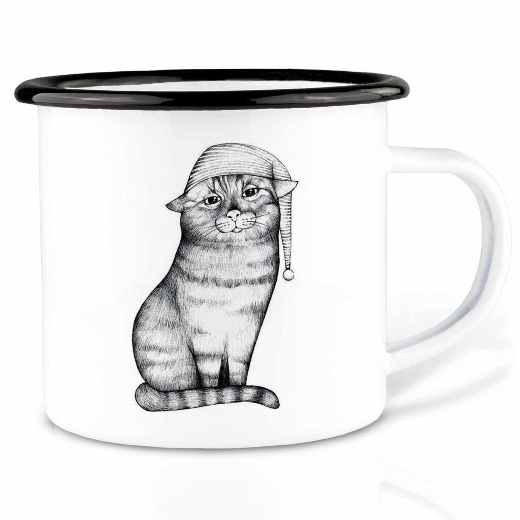 Ligarti - mug en émail chat 300ml